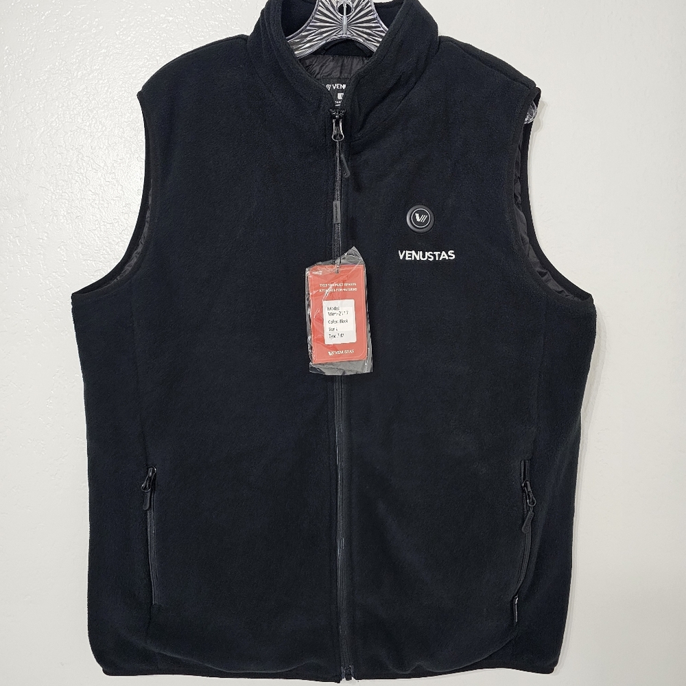 Venustas Heated Fleece Vest Men’s Large Black Model M2117 7.4V